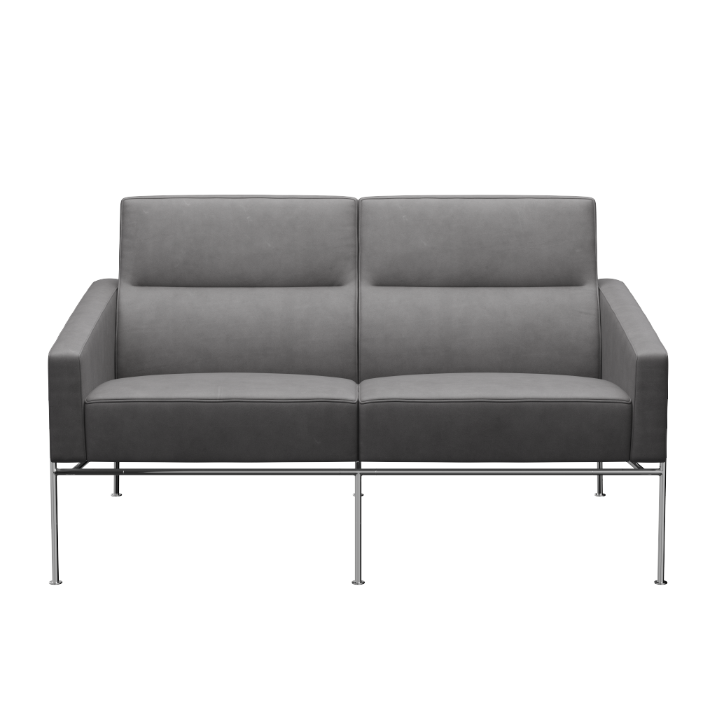 Fritz Hansen Serie 3300 3302, 2-Sitzer-Embrace-Concrete Grey 
