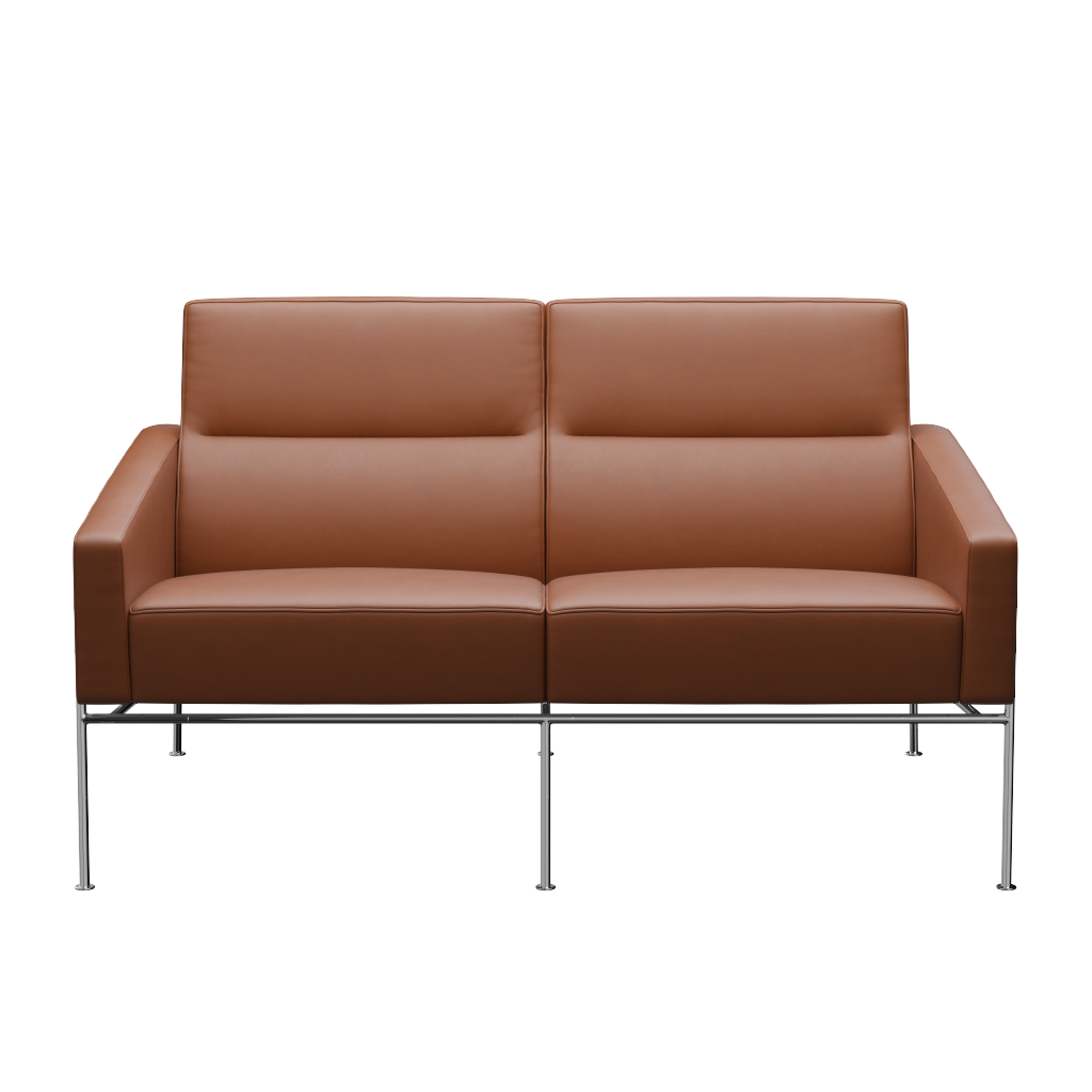 Fritz Hansen Serie 3300 3302, 2-Sitzer-Essential-Walnuss