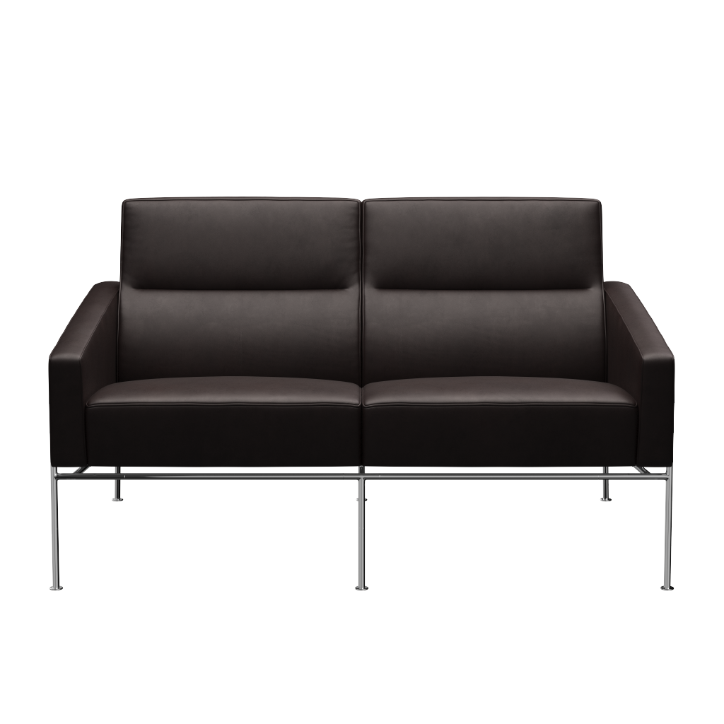 Fritz Hansen Serie 3300 3302, 2-Sitzer-Grace-Dunkelbraun