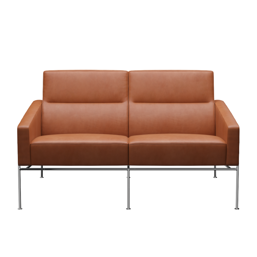 Fritz Hansen Serie 3300 3302, 2-Sitzer-Grace-Walnuss