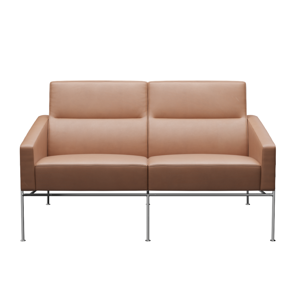Fritz Hansen Serie 3300 3302, 2-Sitzer-Rustik-Rustik
