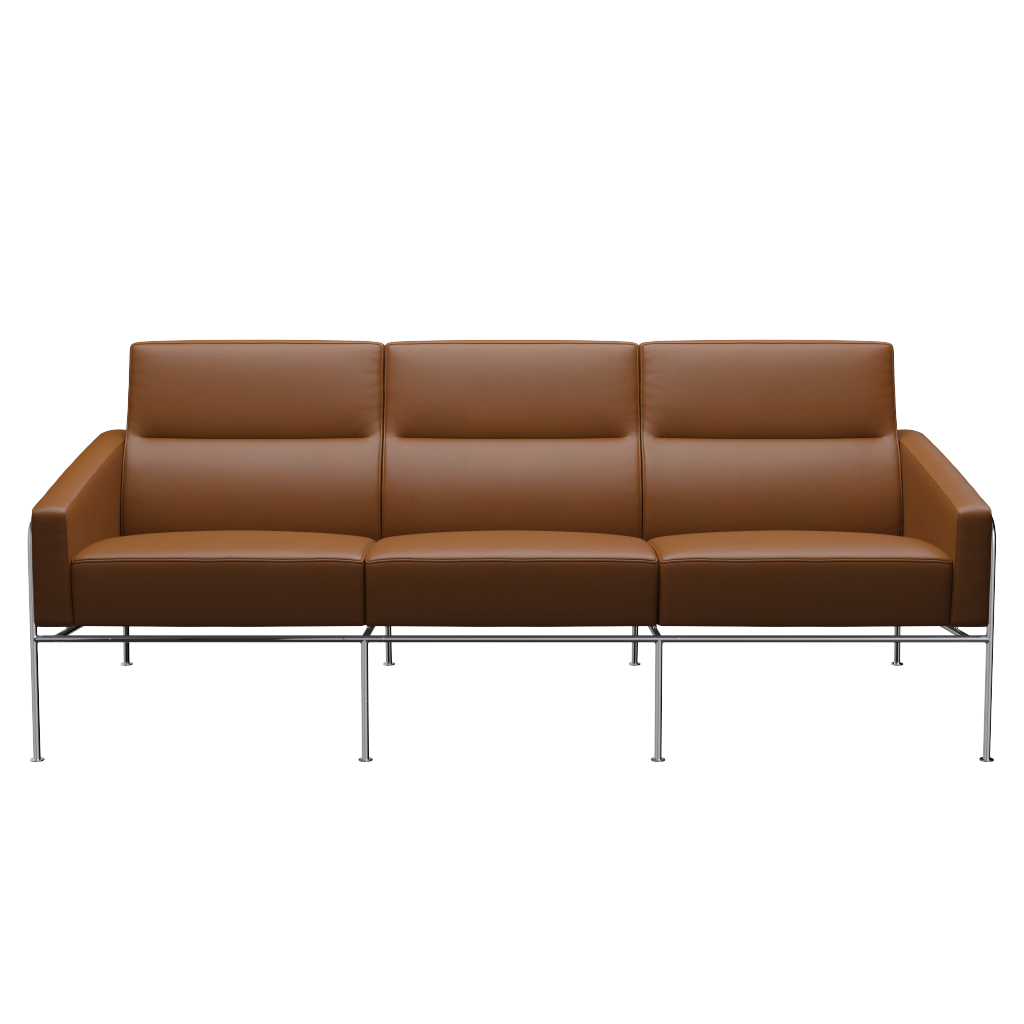 Fritz Hansen Serie 3300 3303, 3-Sitzer-Aura-Walnuss