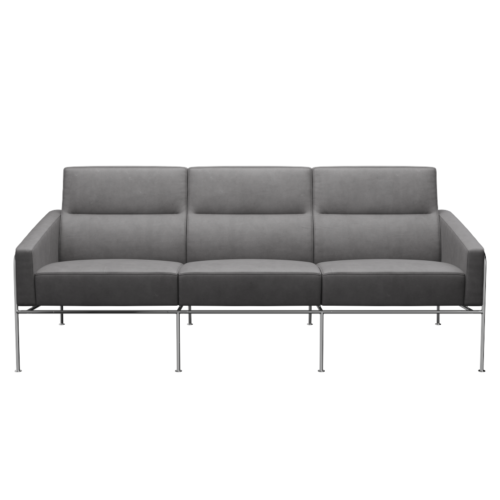 Fritz Hansen Serie 3300 3303, 3-Sitzer-Embrace-Concrete-Grey
