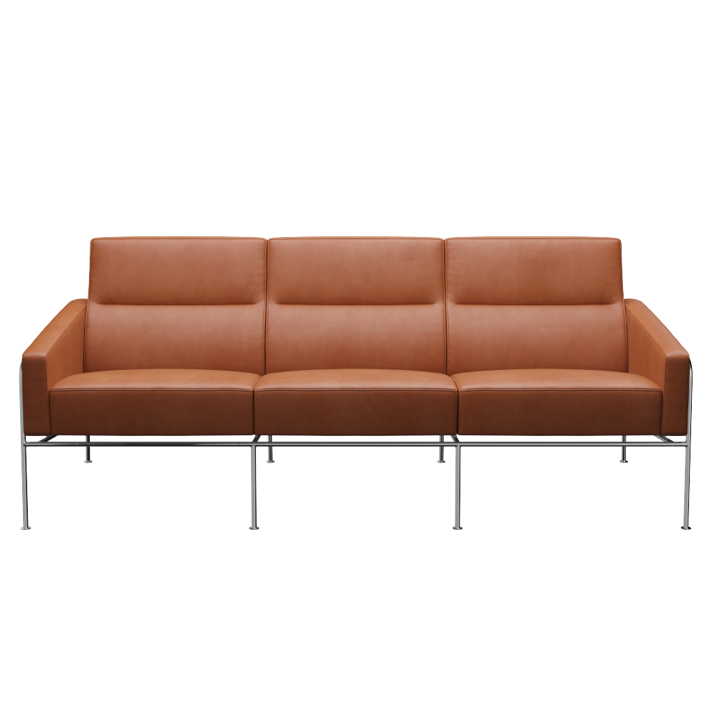 Fritz Hansen Serie 3300 3303, 3-Sitzer-Grace-Walnuss