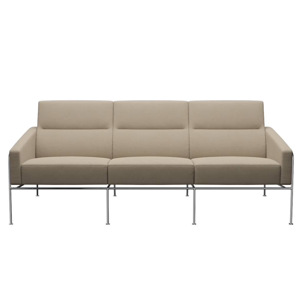 Fritz Hansen Serie 3300 3303, 3-Sitzer-Steelcut-240