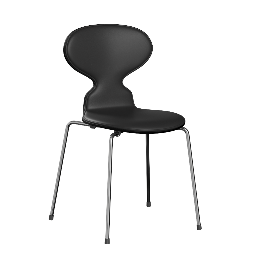 Fritz Hansen Ant™ 3101 - Front Polsterung - Lack - Stuhl - Soft-Black - Black (190/195) - Chrome