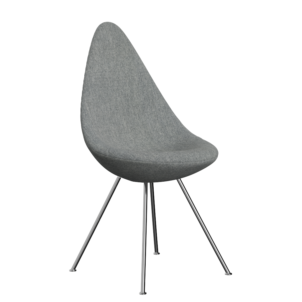 Fritz Hansen Drop™ 3110 -  Vollgepolstert - Stuhl - Hallingdal 116 - Chrome