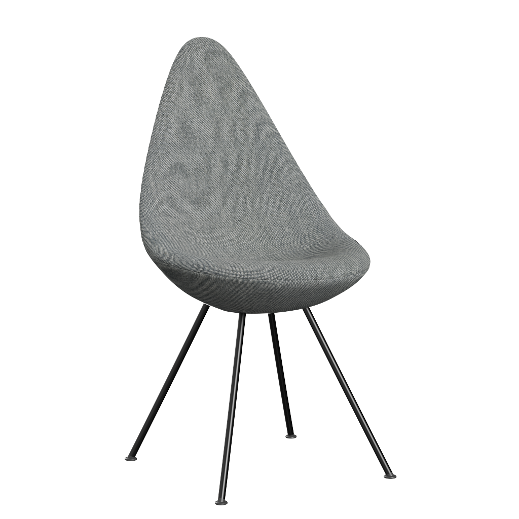 Fritz Hansen Drop™ 3110 -  Vollgepolstert - Stuhl - Hallingdal 116 - Black (190)