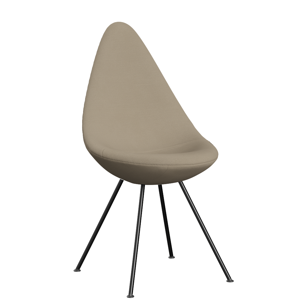 Fritz Hansen Drop™ 3110 -  Vollgepolstert - Stuhl - Steelcut 240 - Black (190)