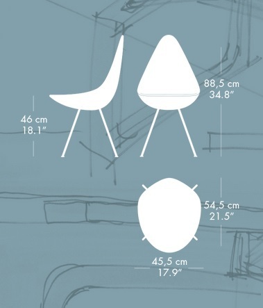Fritz Hansen Der Drop 3110 Chair Fully Upholstered Fabric