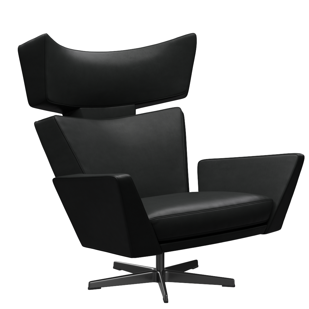 Fritz Hansen Oksen™ 4201 - Leder Loungesessel-Black-Aura-Schwarz