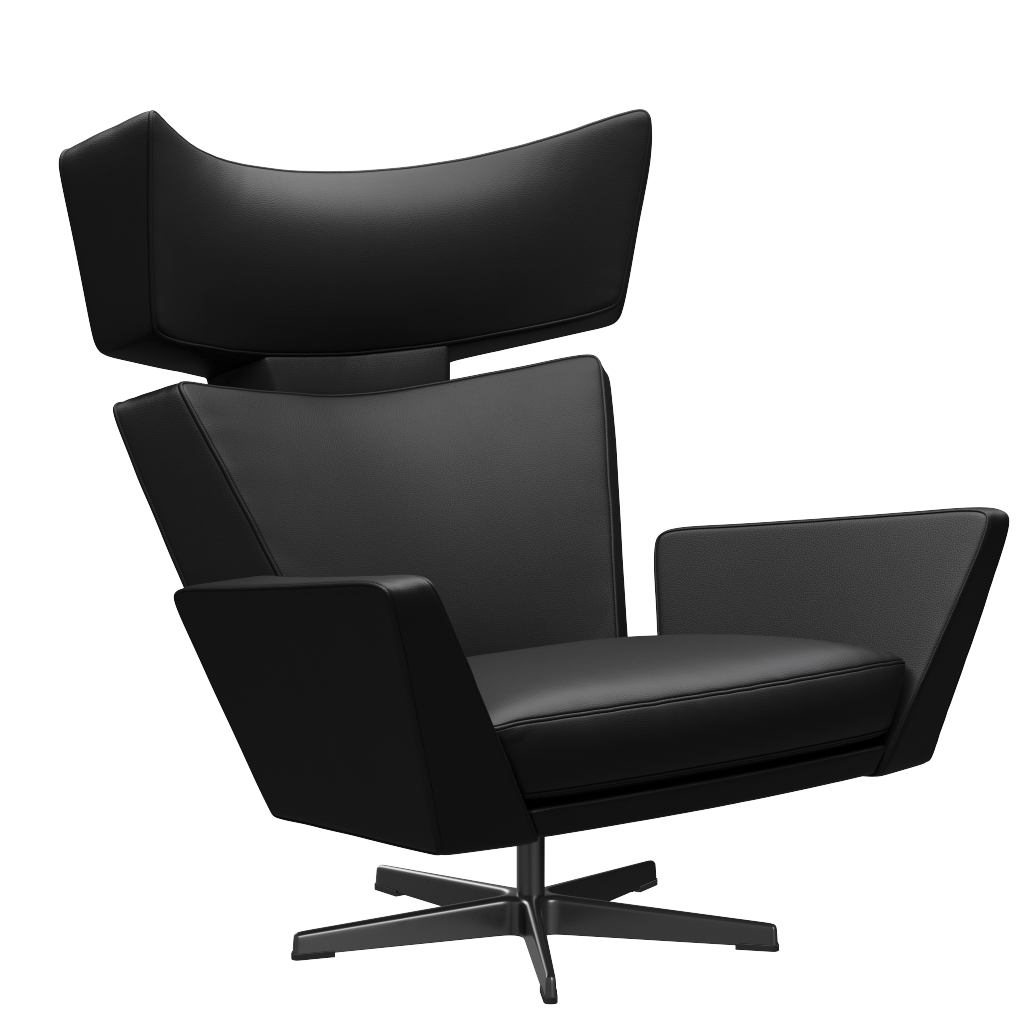 Fritz Hansen Oksen™ 4201 - Leder Loungesessel-Black-Grace-Schwarz
