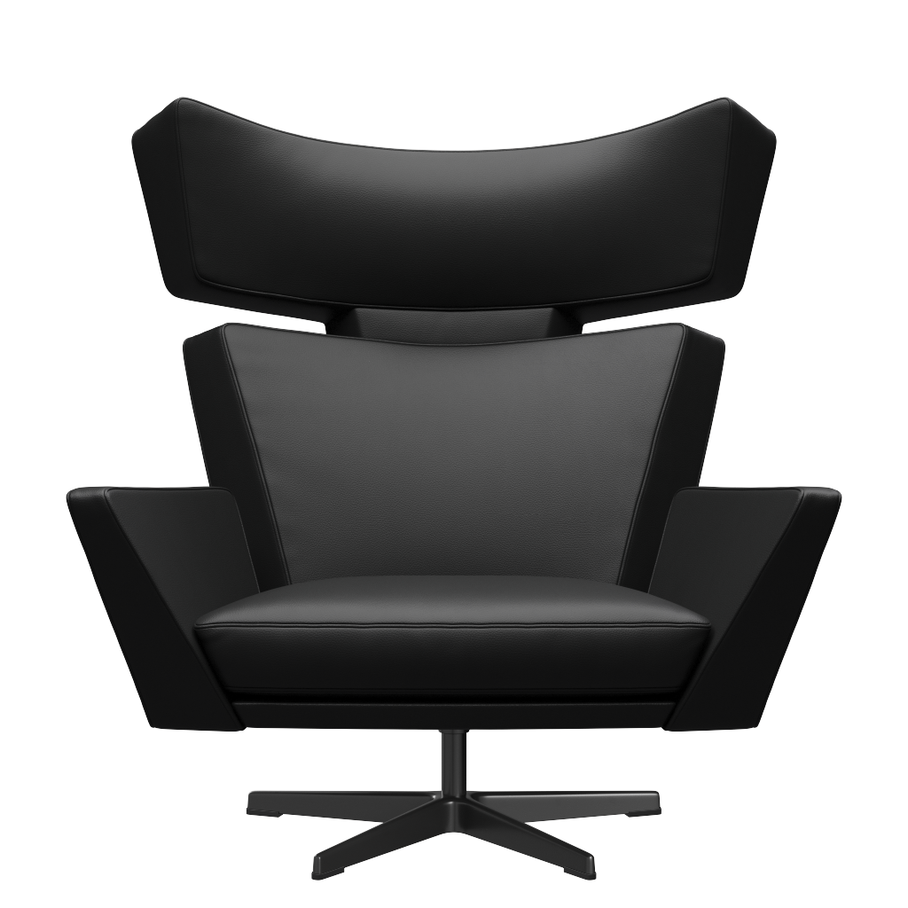 Fritz Hansen Oksen™ 4201 - Leder Loungesessel-Black-Aura-Schwarz