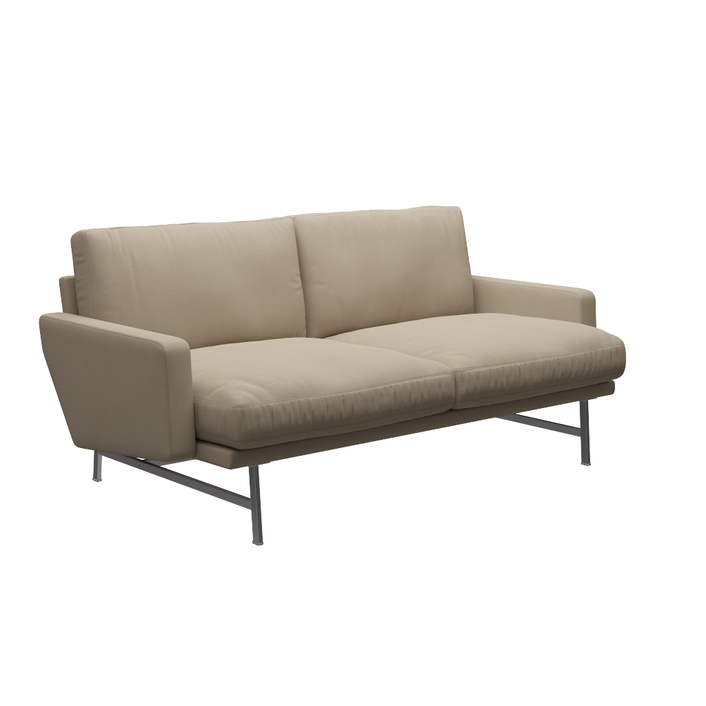 Fritz Hansen Lissoni Sofa™ PL112S - 2-sitzer Sofa-Steelcut 240-Matt Polierter Edelstahl