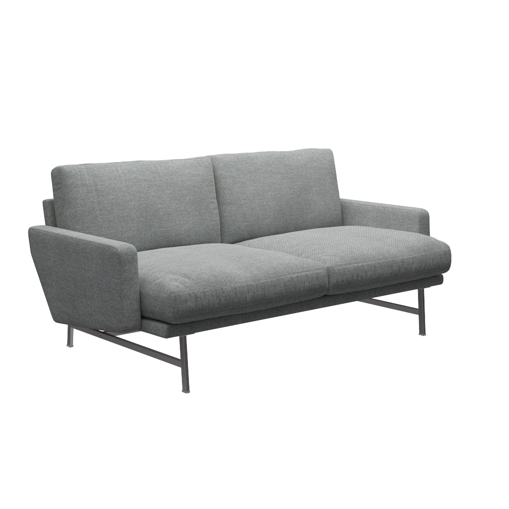 Fritz Hansen Lissoni Sofa™ PL112S - 2-sitzer Sofa-Hallingdal 116-Matt Polierter Edelstahl