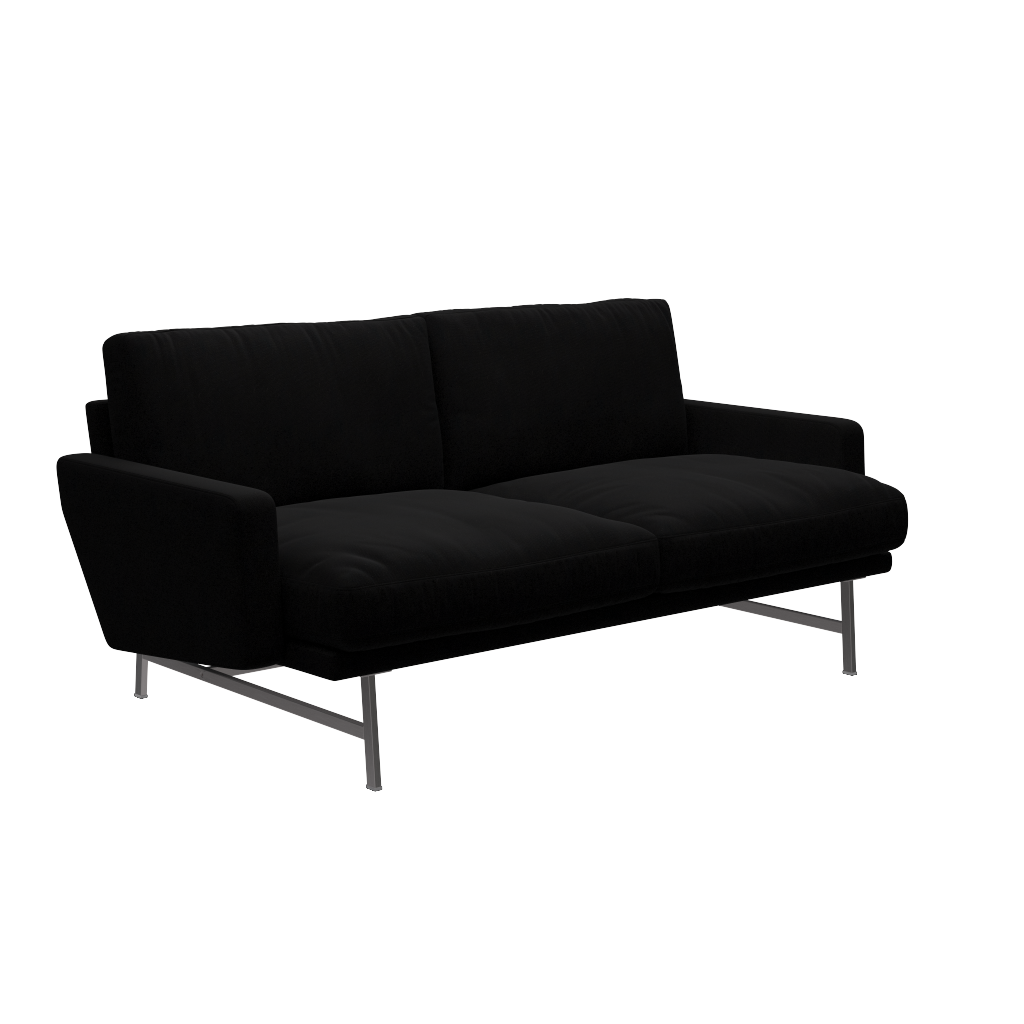 Fritz Hansen Lissoni Sofa™ PL112S - 2-sitzer Sofa-Hallingdal 190-Matt Polierter Edelstahl