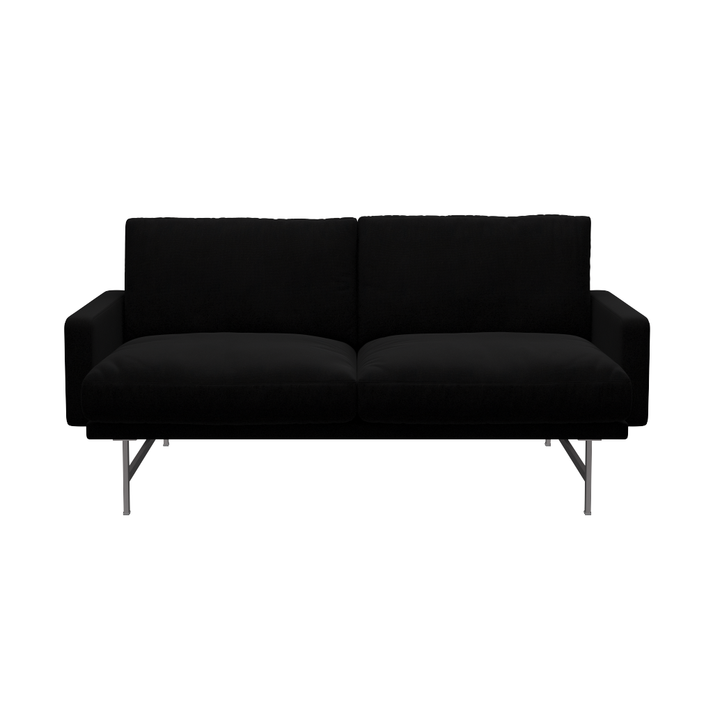Fritz Hansen Lissoni Sofa™ PL112S - 2-sitzer Sofa-Hallingdal 190-Matt Polierter Edelstahl