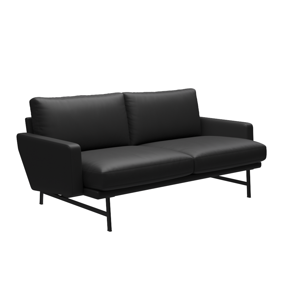 Fritz Hansen Lissoni Sofa™ PL112S - 2-sitzer Sofa-Soft-Schwarz-Black (190)