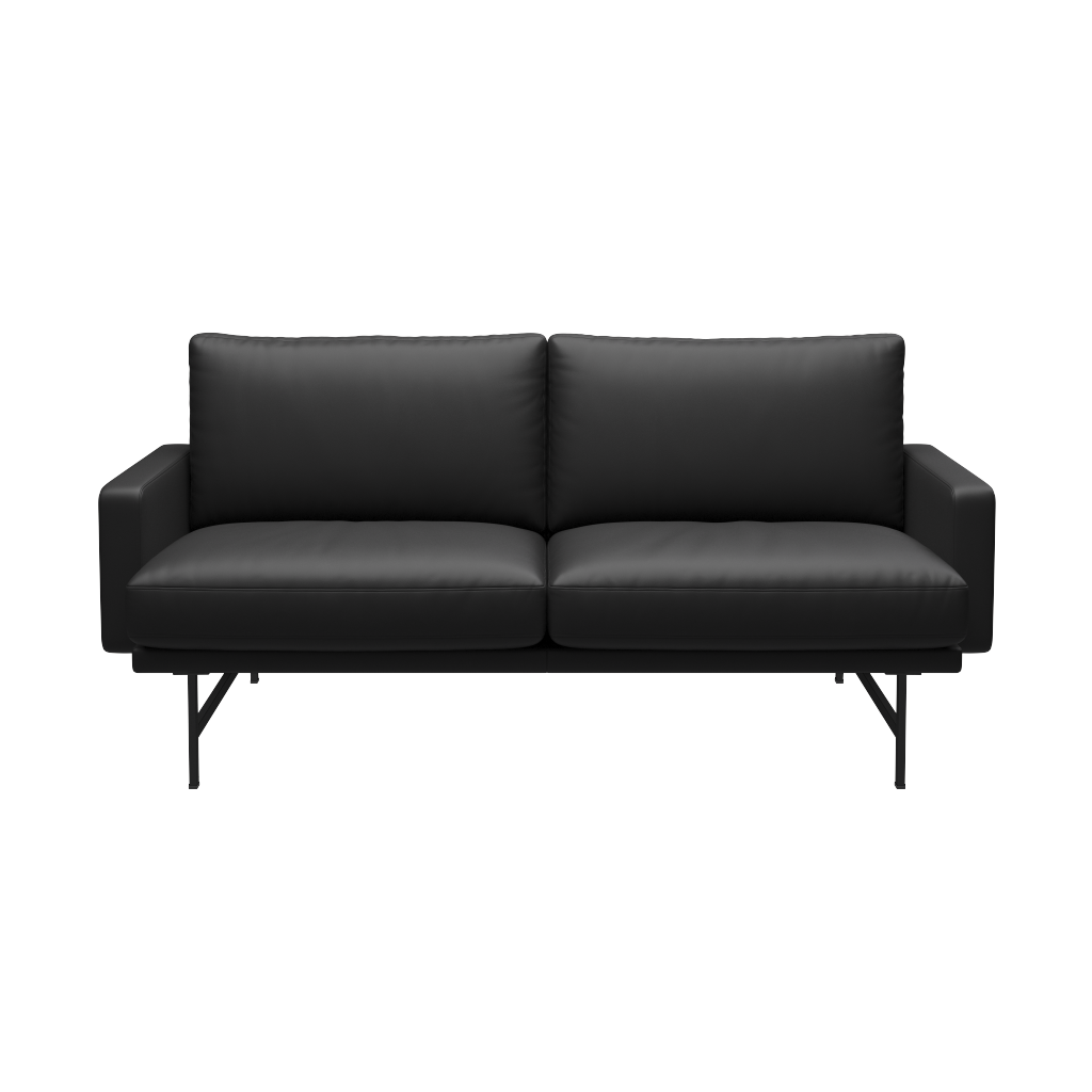 Fritz Hansen Lissoni Sofa™ PL112S - 2-sitzer Sofa-Soft-Schwarz-Black (190)