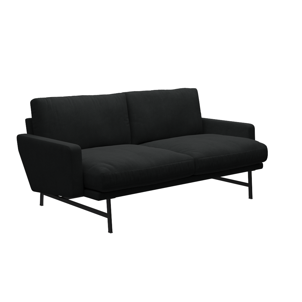 Fritz Hansen Lissoni Sofa™ PL112S - 2-sitzer Sofa-Steelcut 190-Black (190)