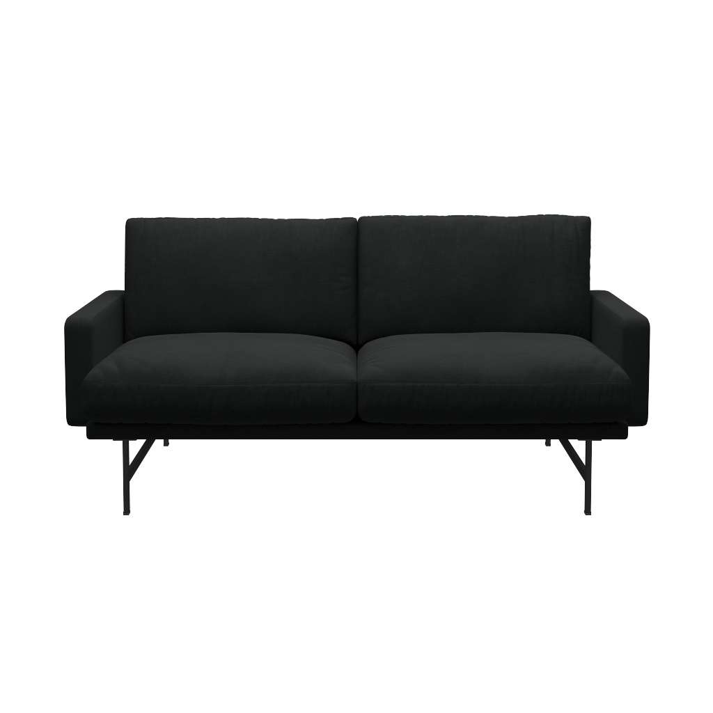 Fritz Hansen Lissoni Sofa™ PL112S - 2-sitzer Sofa-Steelcut 190-Black (190)