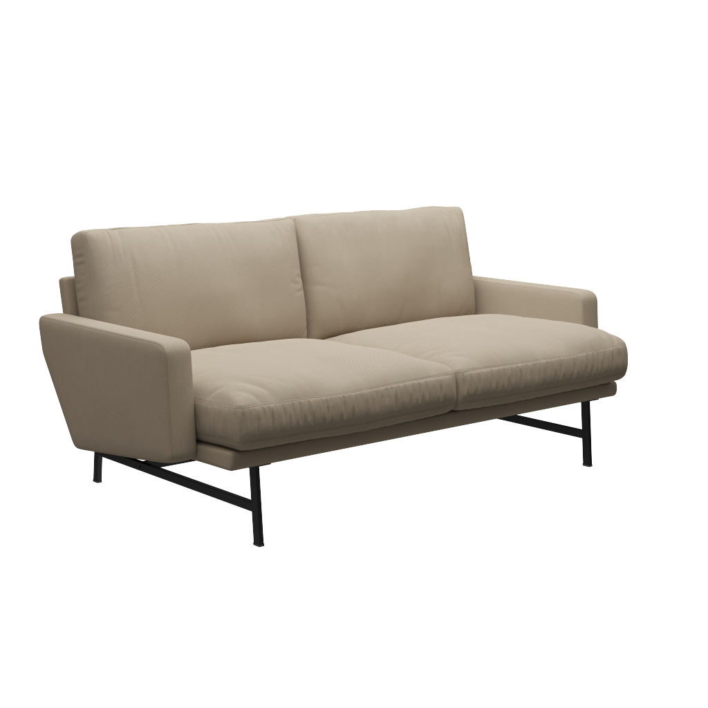 Fritz Hansen Lissoni Sofa™ PL112S - 2-sitzer Sofa-Steelcut 240-Black (190)