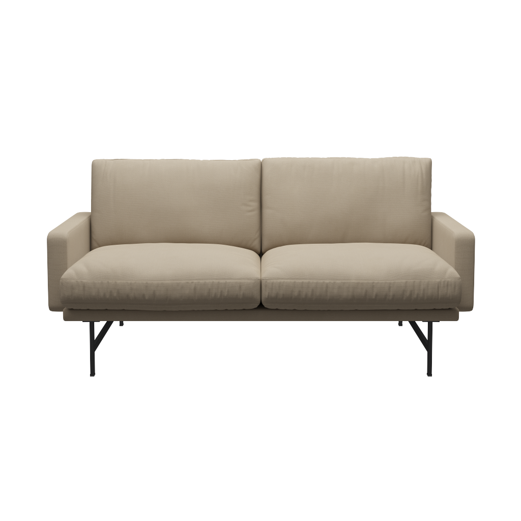 Fritz Hansen Lissoni Sofa™ PL112S - 2-sitzer Sofa-Steelcut 240-Black (190)