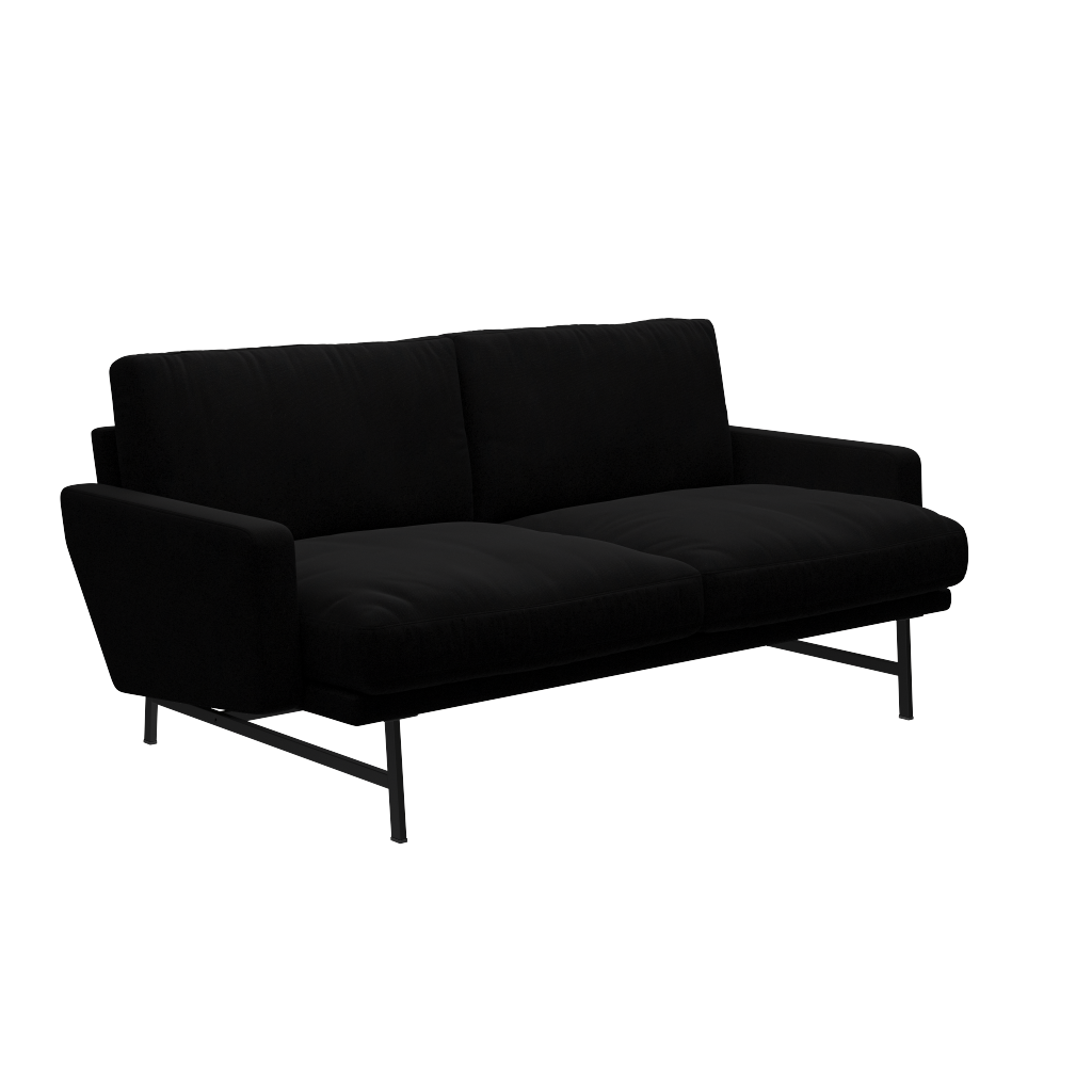 Fritz Hansen Lissoni Sofa™ PL112S - 2-sitzer Sofa-Hallingdal 190-Black (190)
