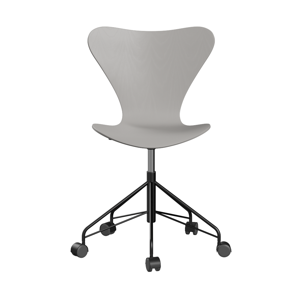 Fritz Hansen Series 7™ 3117 - Lack - Drehstuhl-Nine Grey (150/155)-Black (190)-ABS Plastic / Black