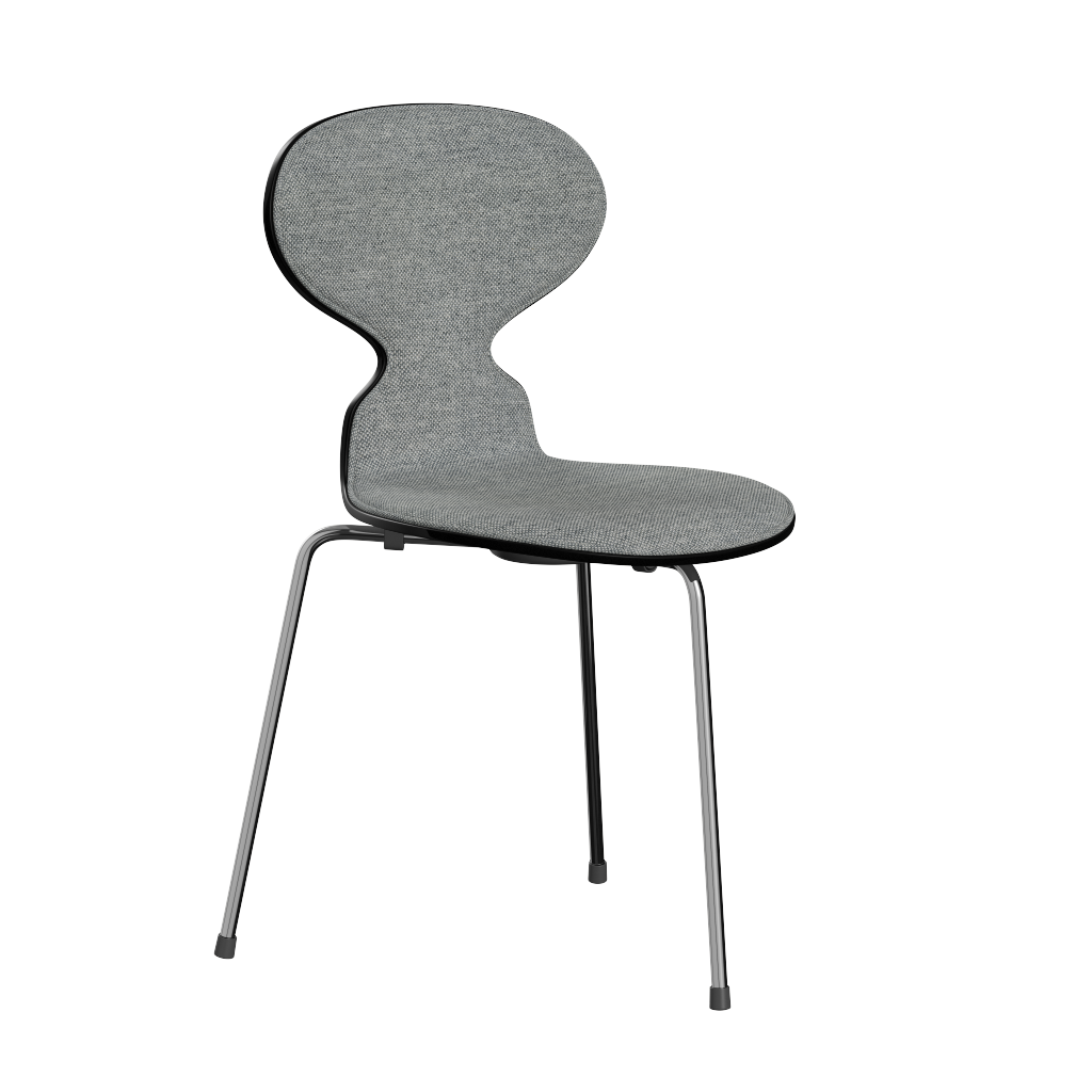 Fritz Hansen Ant™ 3100 mit Front Polsterung - Lack - Stuhl - Chrome - Black (190/195) - Hallingdal 116