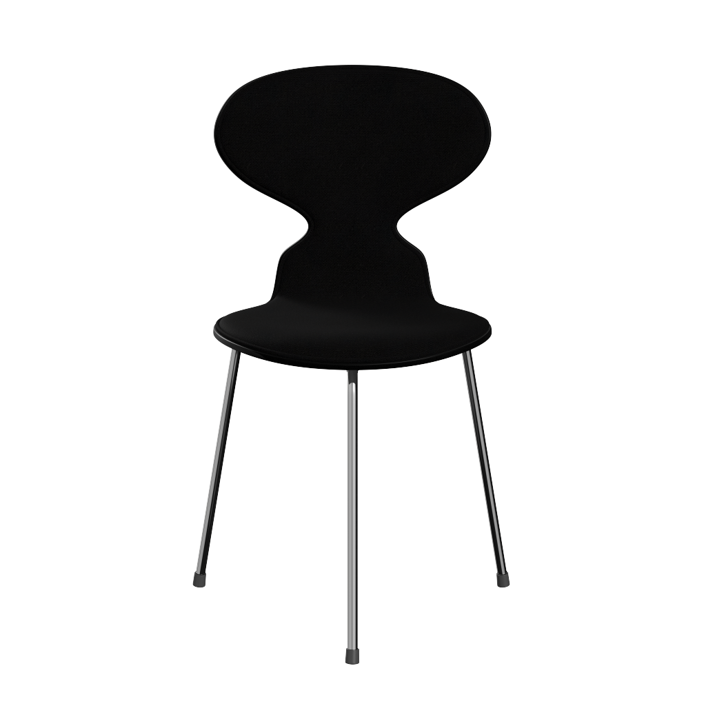 Fritz Hansen Ant™ 3100 mit Front Polsterung - Lack - Stuhl - Chrome - Black (190/195) - Hallingdal 190