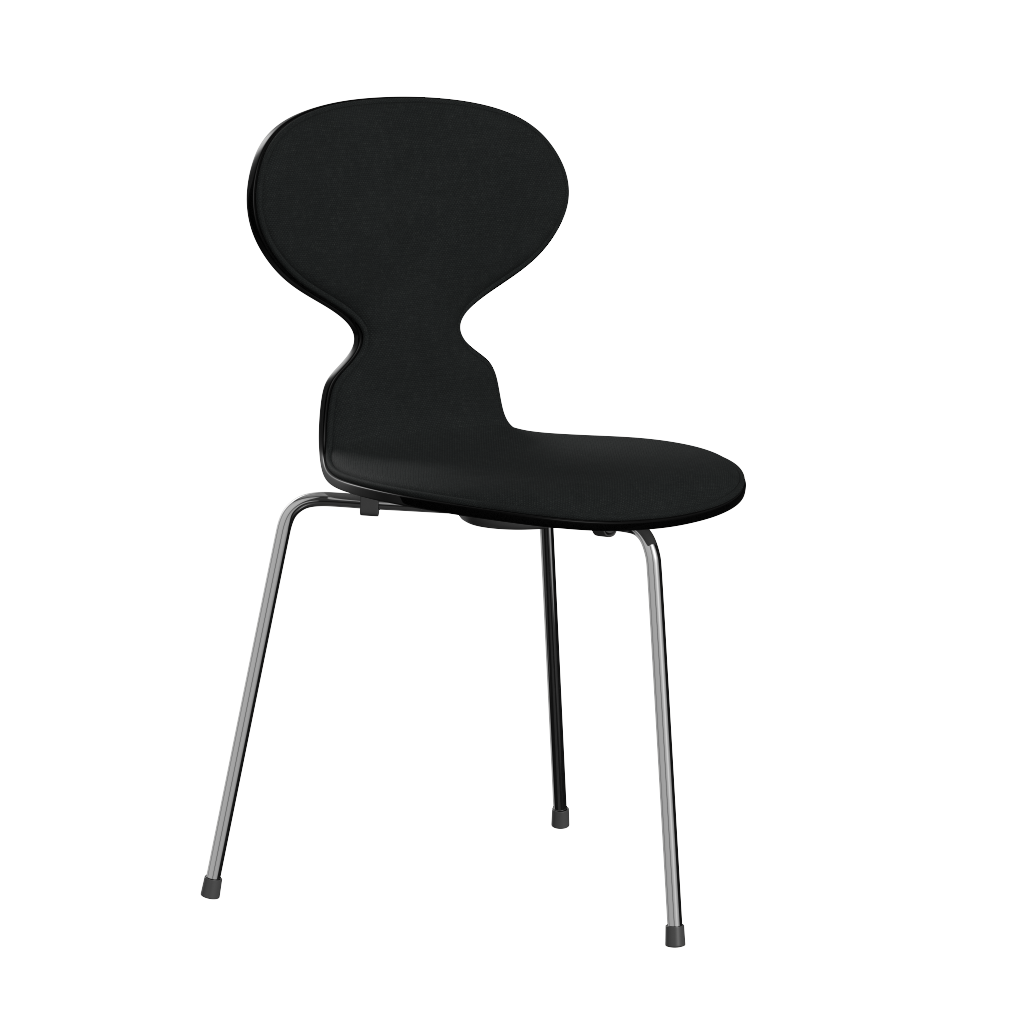Fritz Hansen Ant™ 3100 mit Front Polsterung - Lack - Stuhl - Chrome - Black (190/195) - Steelcut 190