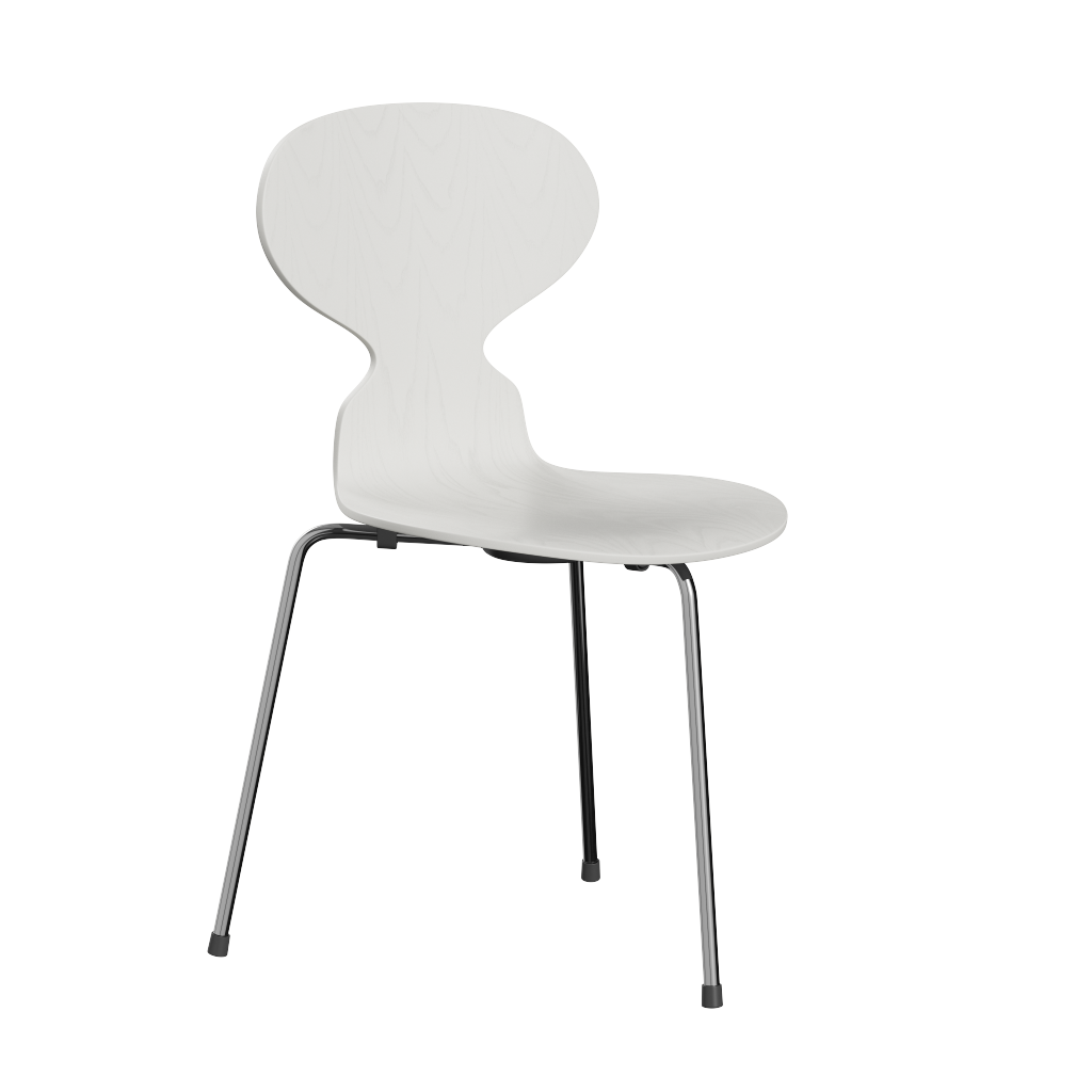 Fritz Hansen Ant™ 3100 - Gefärbte Lack - Stuhl - Chrome - White (100/105)