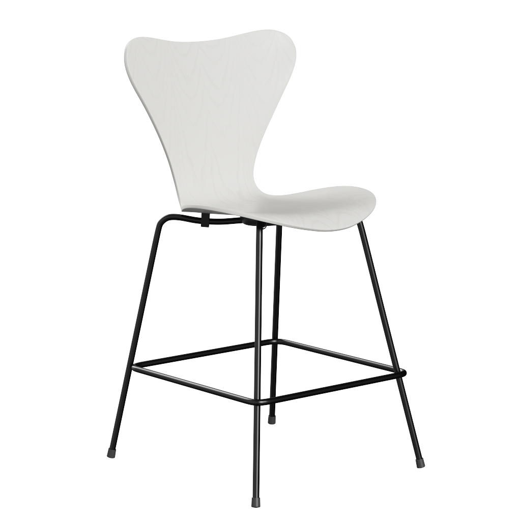Fritz Hansen Serie 7™ 3187 - Gefärbte Esche - Theckenhocker-Black (190)-White (100/105)