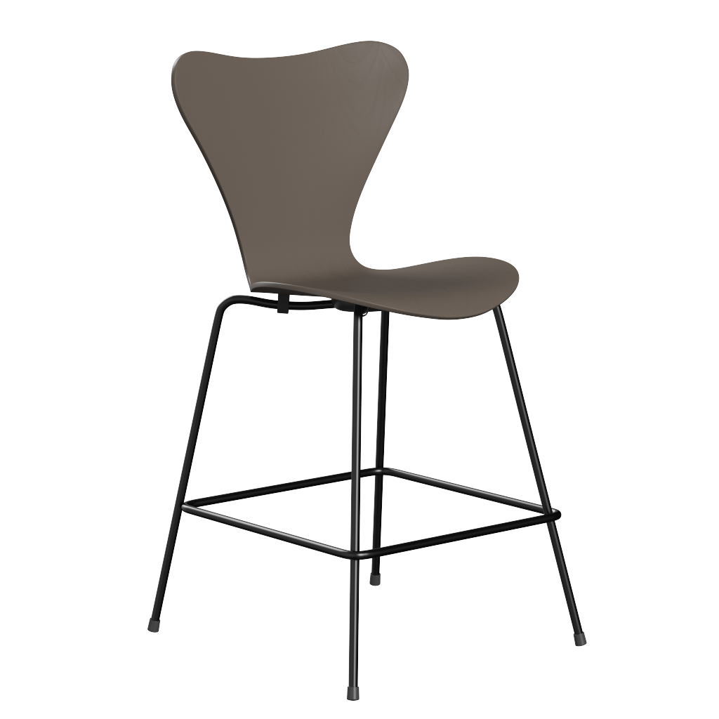 Fritz Hansen Serie 7™ 3187 - Gefärbte Esche - Theckenhocker-Black (190)-Deep Clay (140/145)