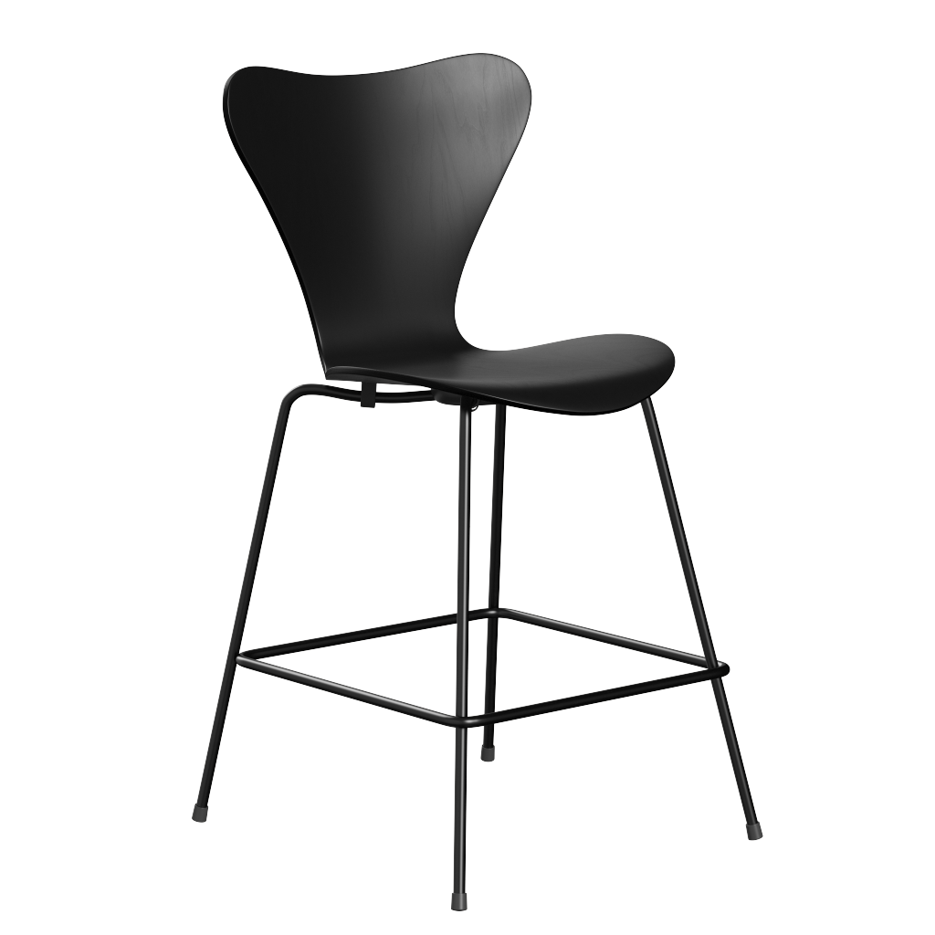 Fritz Hansen Serie 7™ 3187 - Gefärbte Esche - Theckenhocker-Black (190)-Black (190/195)