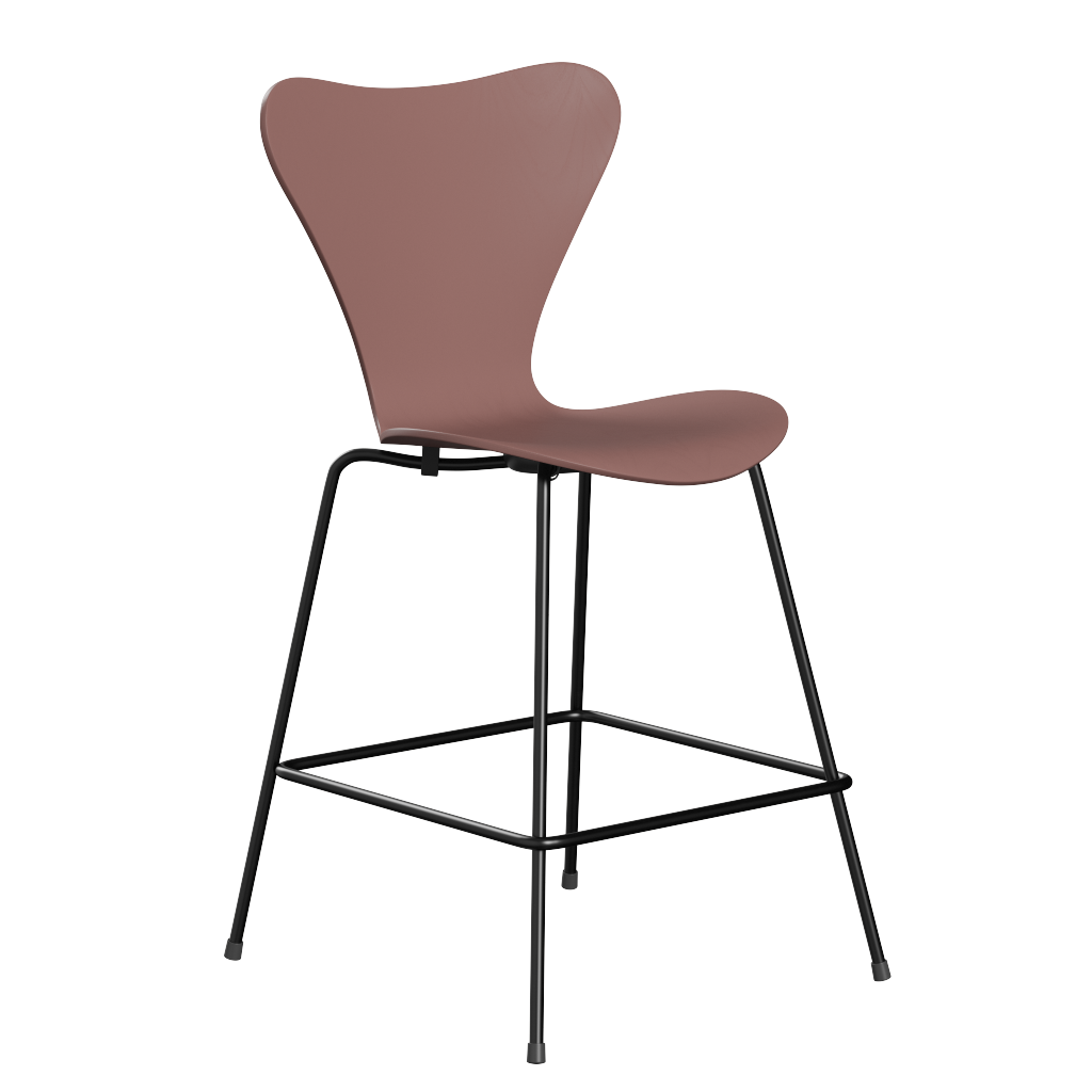 Fritz Hansen Serie 7™ 3187 - Gefärbte Esche - Theckenhocker-Black (190)-Wild Rose (630/635)