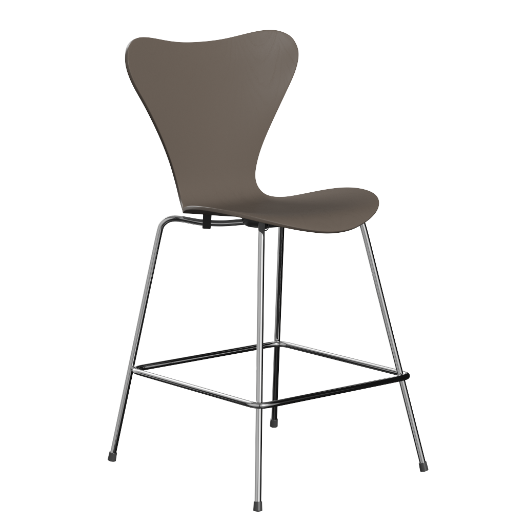 Fritz Hansen Serie 7™ 3187 - Lack - Theckenhocker-Chrome-Deep Clay (140/145)