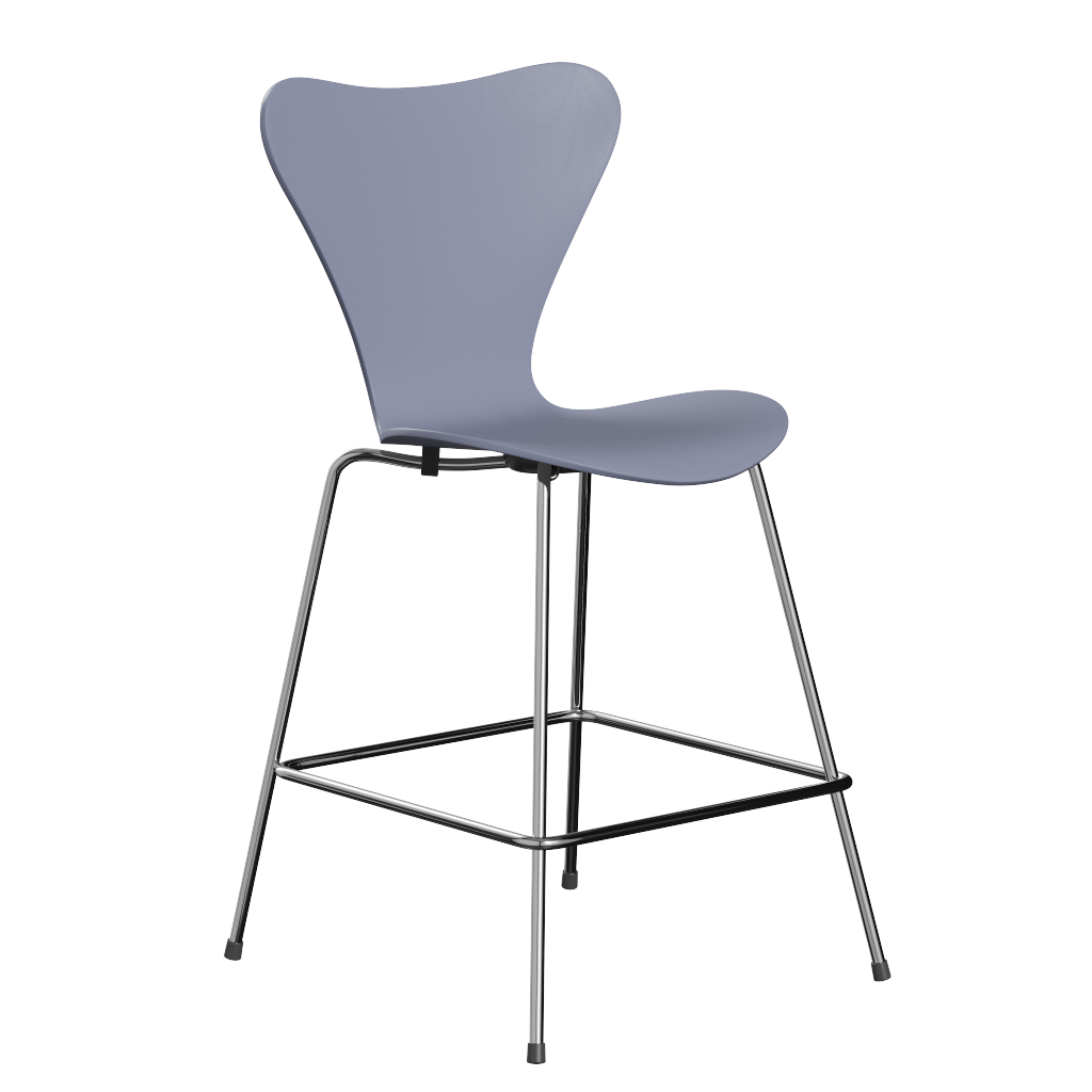 Fritz Hansen Serie 7™ 3187 - Lack - Theckenhocker-Chrome-Lavender Blue (810/815)