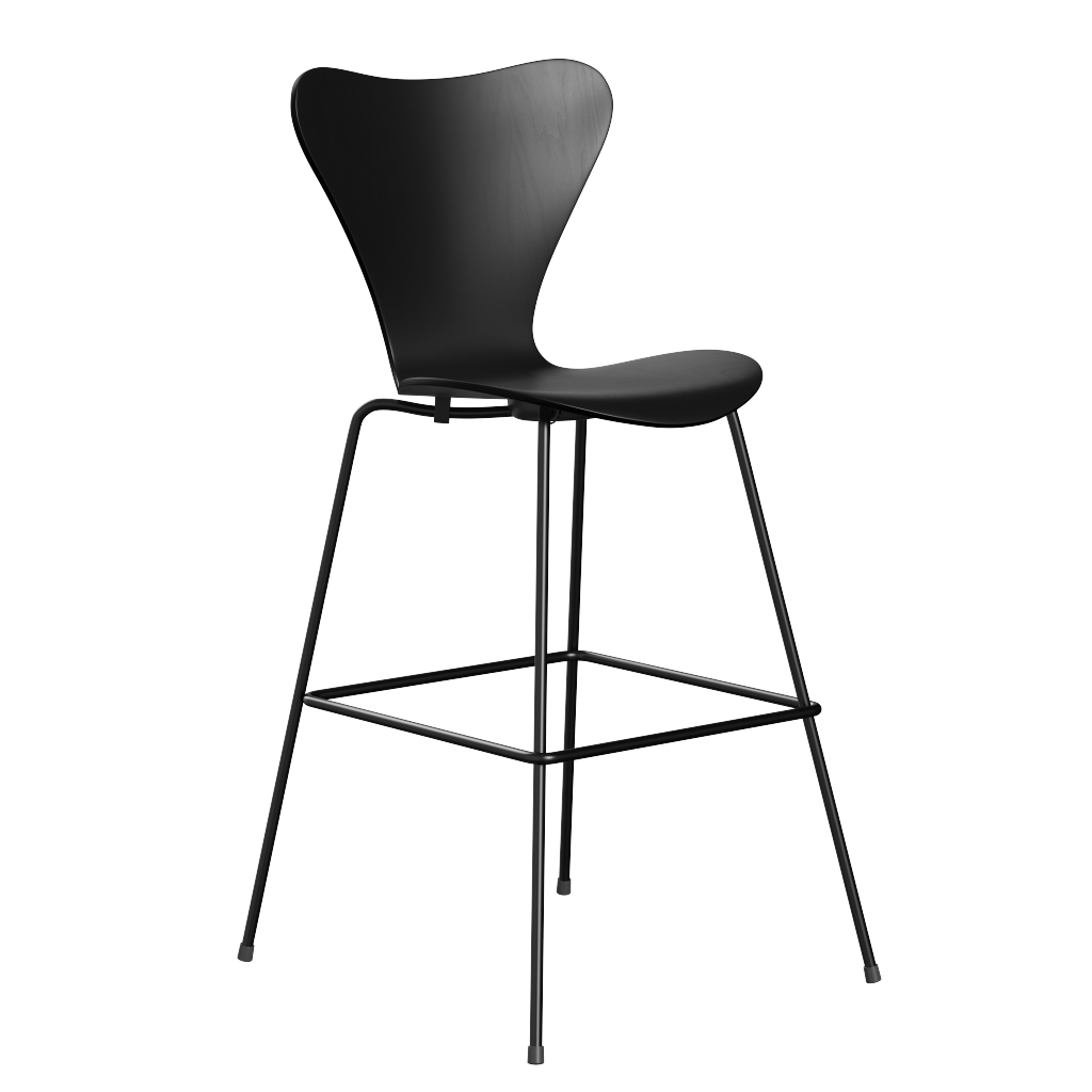 Fritz Hansen Serie 7™ 3197 - Gefärbte Esche - Barhocker-Black (190)-Black (190/195)
