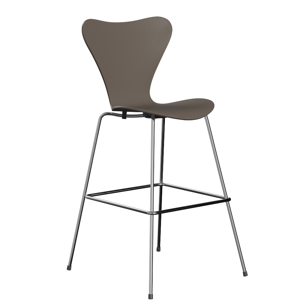 Fritz Hansen Serie 7™ 3197 - Lack- Barhocker-Chrome-Deep Clay (140/145)