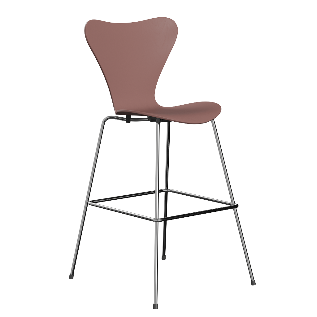 Fritz Hansen Serie 7™ 3197 - Lack- Barhocker-Black (190)-Venetian Red (670/675)