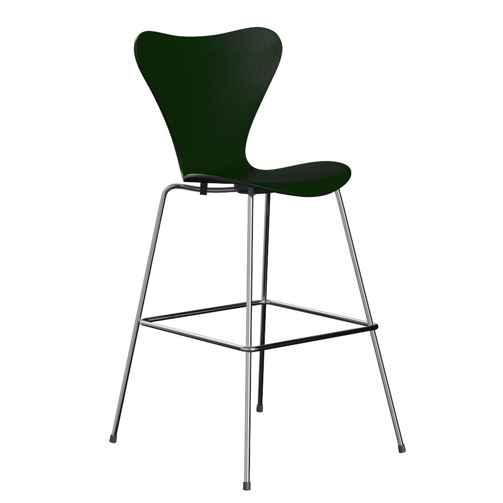 Fritz Hansen Serie 7™ 3197 - Lack- Barhocker-Chrome-Evergreen (950/955)
