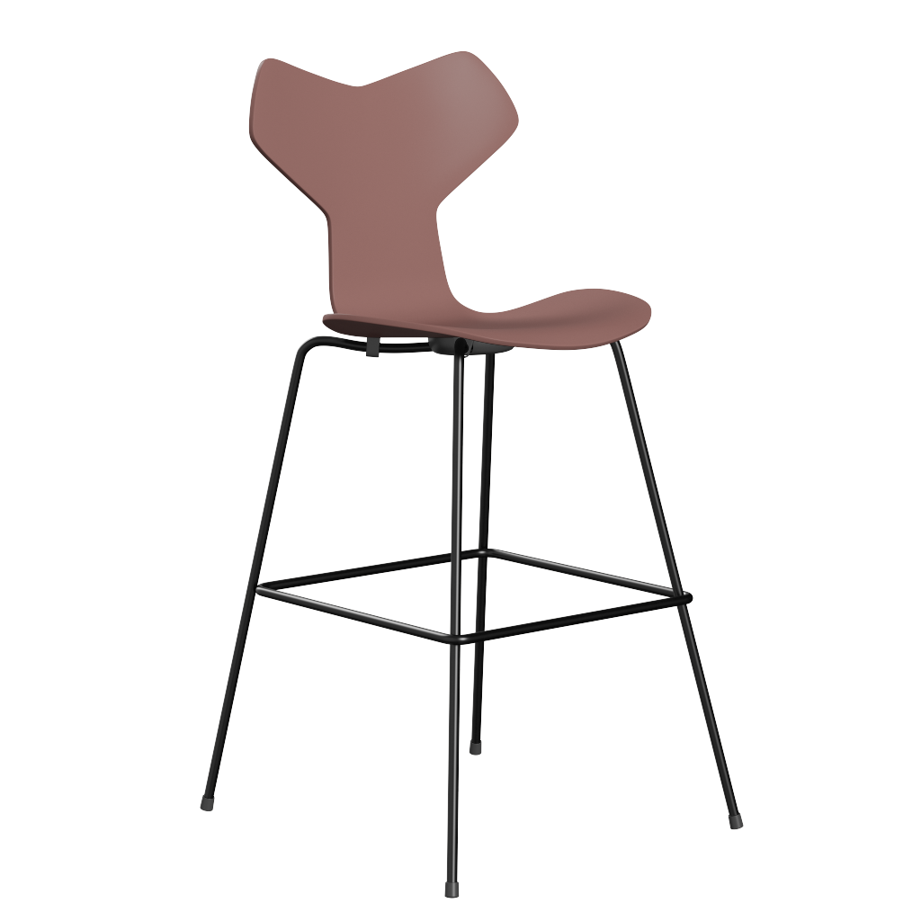 Fritz Hansen Grand Prix™ 3139 - Lack - Hoher Barhocker: Schwarz 190 - Wild Rose (630/635)