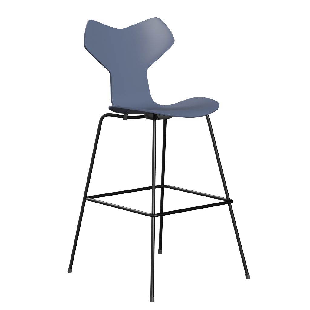 Fritz Hansen Grand Prix™ 3139 - Lack - Hoher Barhocker: Schwarz 190 - Dusk Blue (850/855)
