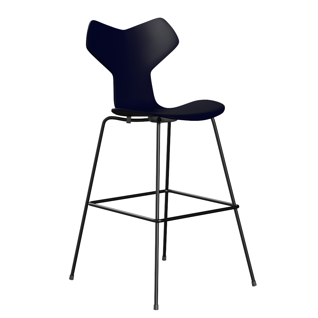Fritz Hansen Grand Prix™ 3139 - Lack - Hoher Barhocker: Schwarz 190 - Midnight Blue (890/895)