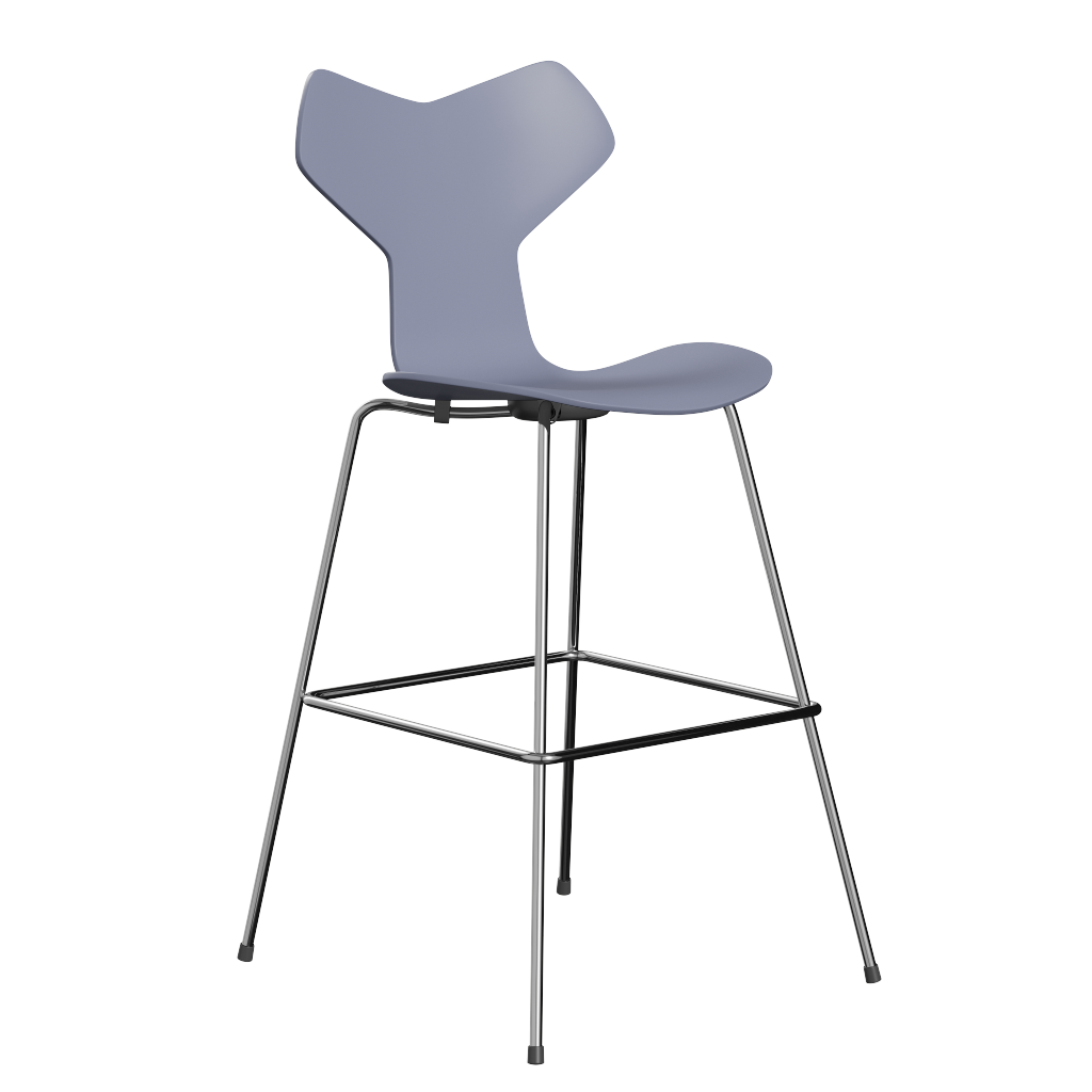 Fritz Hansen Grand Prix™ 3139 - Lack - Hoher Barhocker: Chrom - Lavender Blue (810/815)