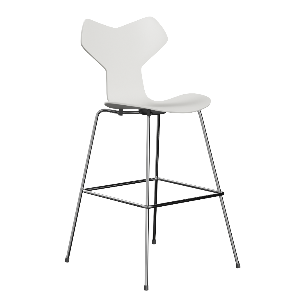 Fritz Hansen Grand Prix™ 3139 - Lack - Hoher Barhocker: Chrom - White (100/105)