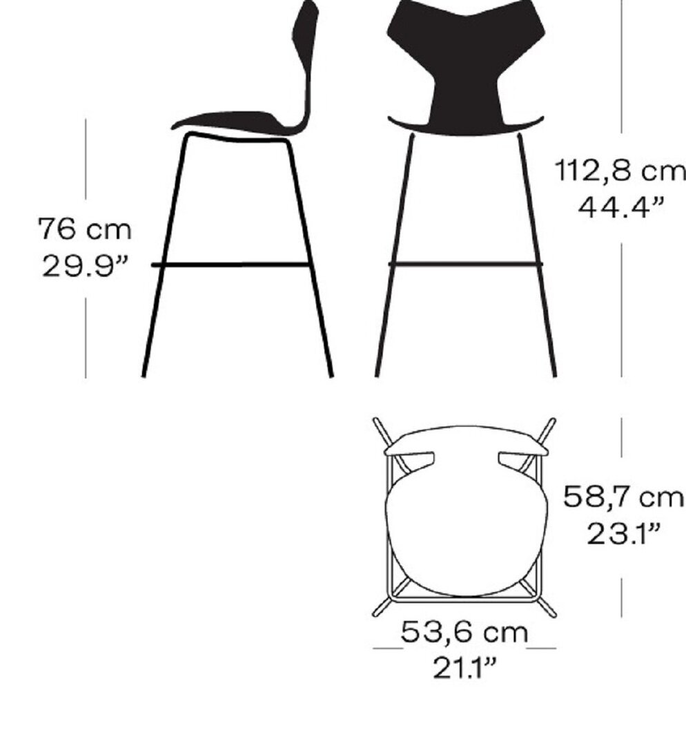 Fritz Hansen Grand Prix™ 3139 - Lack - Hoher Barhocker