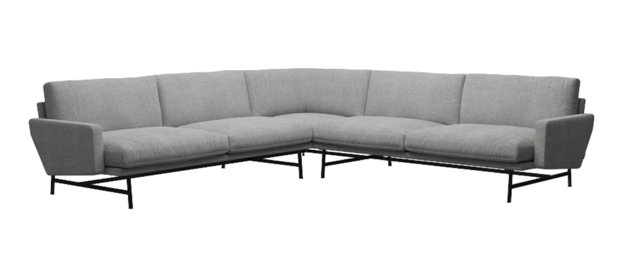 Fritz Hansen Lissoni Sofa™ PL115 - 5-Sitzer Ecksofa: Schwarz 190 - Hallingdal 116